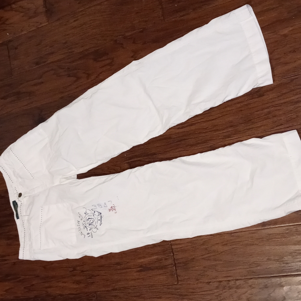 Ralph Lauren White Low Rise Coastal Cotton Pants 2